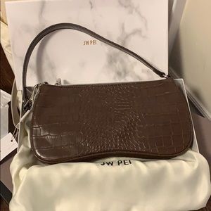 JW Pei Eva Shoulder Bag Brown Croc